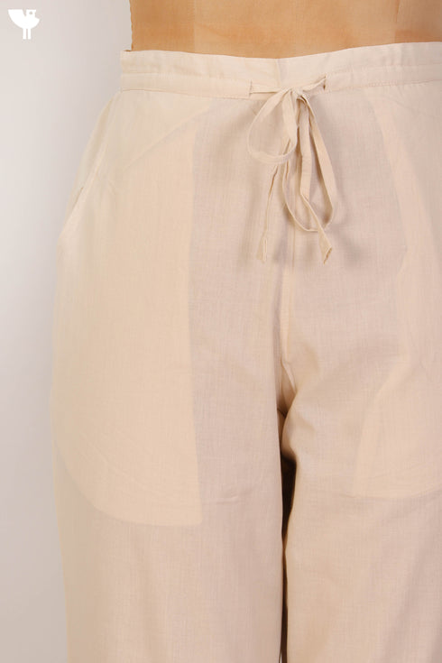 Cambric Cotton Pants With Elasticated Waistband